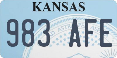 KS license plate 983AFE
