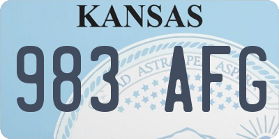 KS license plate 983AFG