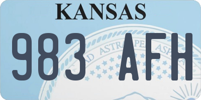 KS license plate 983AFH