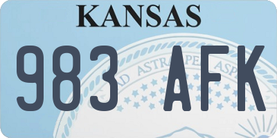 KS license plate 983AFK