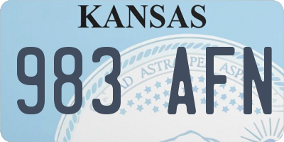 KS license plate 983AFN
