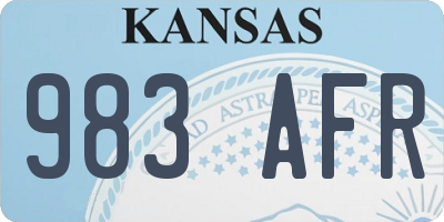 KS license plate 983AFR