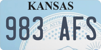 KS license plate 983AFS