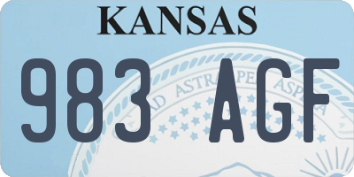 KS license plate 983AGF