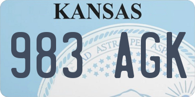 KS license plate 983AGK