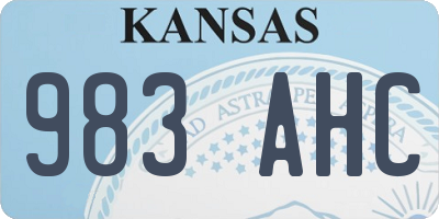 KS license plate 983AHC