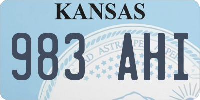 KS license plate 983AHI