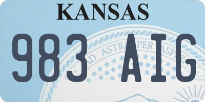 KS license plate 983AIG