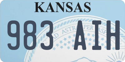 KS license plate 983AIH