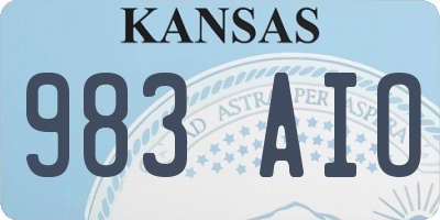 KS license plate 983AIO
