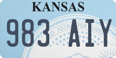 KS license plate 983AIY