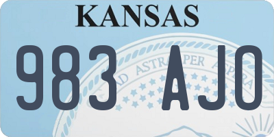 KS license plate 983AJO