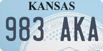 KS license plate 983AKA