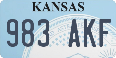 KS license plate 983AKF