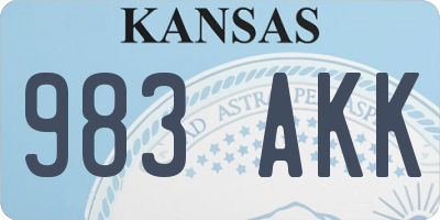 KS license plate 983AKK