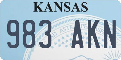KS license plate 983AKN