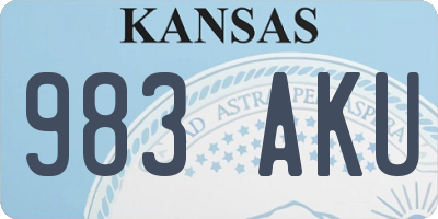 KS license plate 983AKU