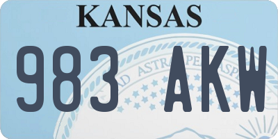 KS license plate 983AKW