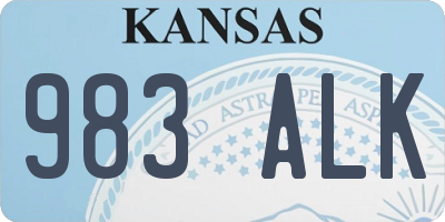KS license plate 983ALK