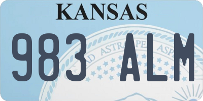 KS license plate 983ALM