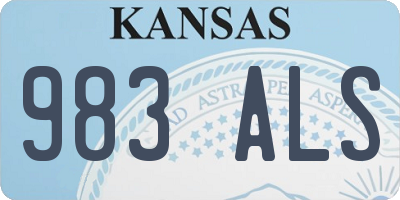 KS license plate 983ALS