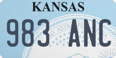 KS license plate 983ANC