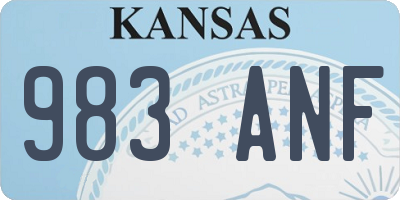 KS license plate 983ANF
