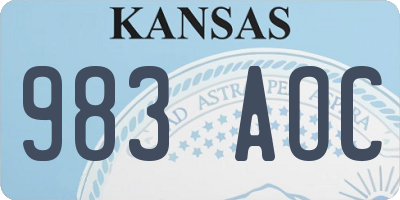 KS license plate 983AOC