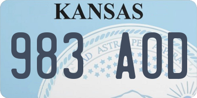KS license plate 983AOD