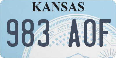 KS license plate 983AOF