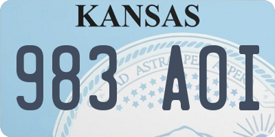KS license plate 983AOI