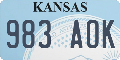 KS license plate 983AOK