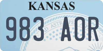 KS license plate 983AOR