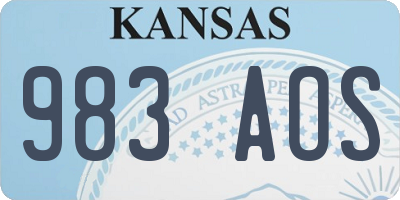KS license plate 983AOS