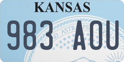 KS license plate 983AOU