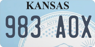 KS license plate 983AOX