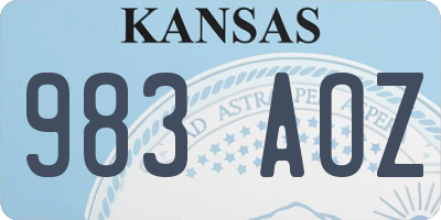 KS license plate 983AOZ