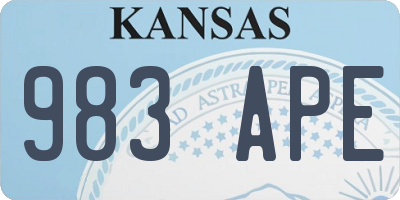KS license plate 983APE