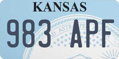 KS license plate 983APF