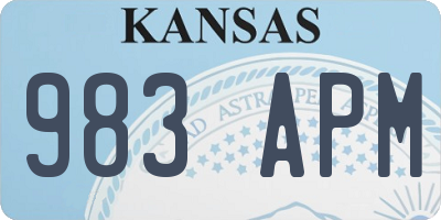 KS license plate 983APM