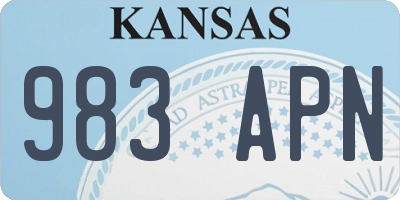 KS license plate 983APN