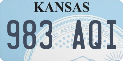 KS license plate 983AQI