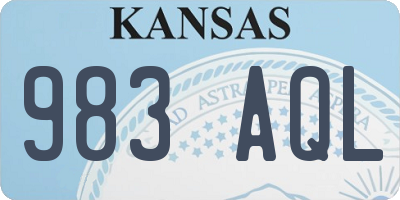 KS license plate 983AQL