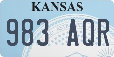 KS license plate 983AQR