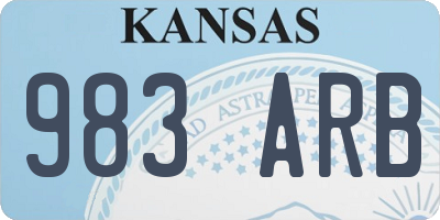 KS license plate 983ARB