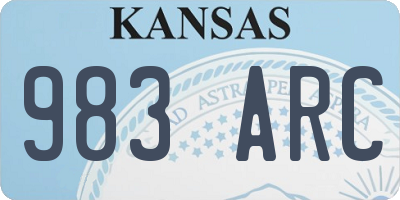 KS license plate 983ARC