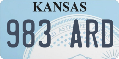 KS license plate 983ARD