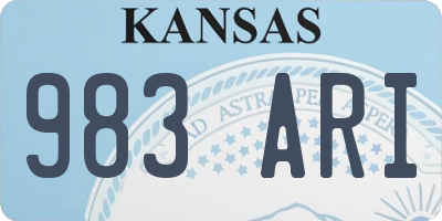 KS license plate 983ARI