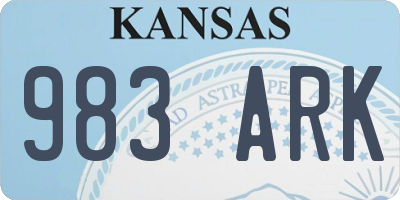 KS license plate 983ARK