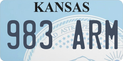 KS license plate 983ARM